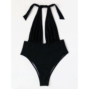Plunge Neckline Halter Monokini